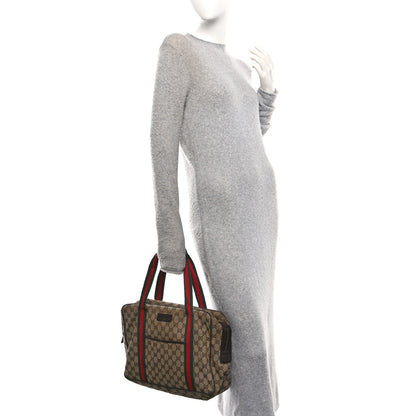 Gucci Monogram Web Carry On Tote Dark Brown 2 of 10