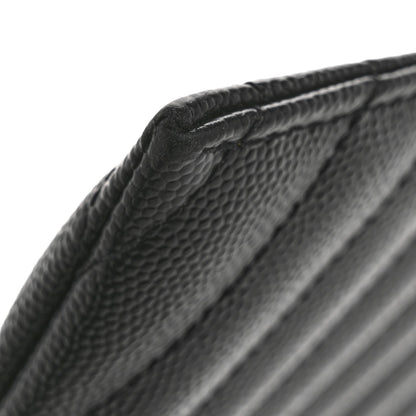 Saint Laurent Grain De Poudre Chevron Monogram Bill Pouch Black 10 of 11