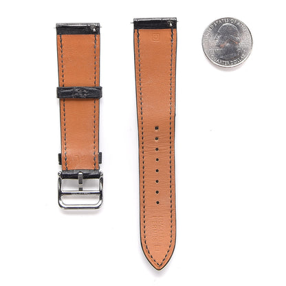 Hermes Alligator H Hour Watch MM Strap Black 2 of 4