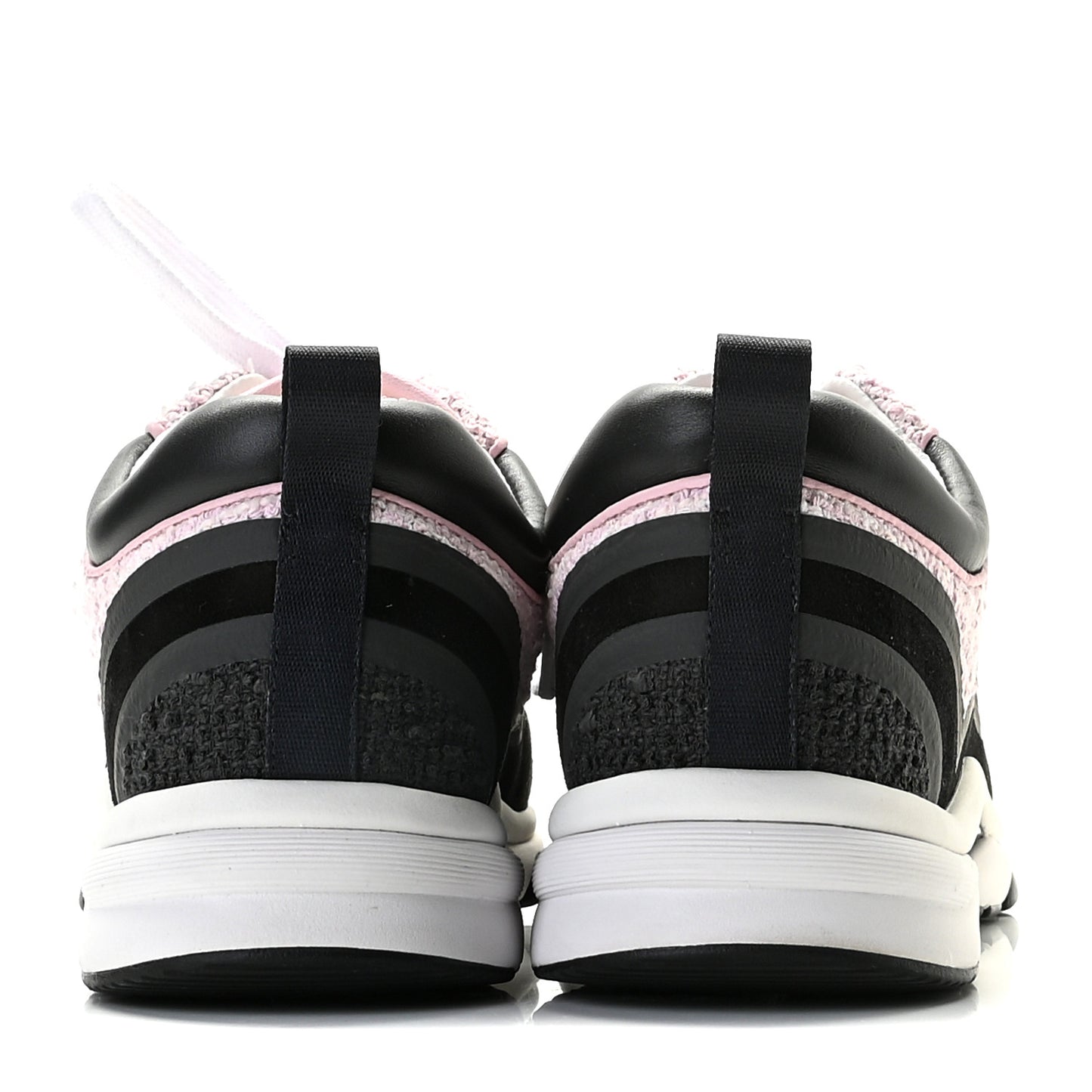 Tweed Suede Calfskin CC Sneakers 38.5 Gray Pink