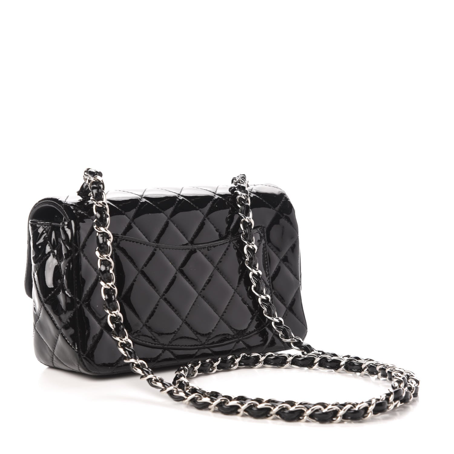 Chanel Patent Calfskin Quilted Mini Rectangular Flap Black 3 of 13