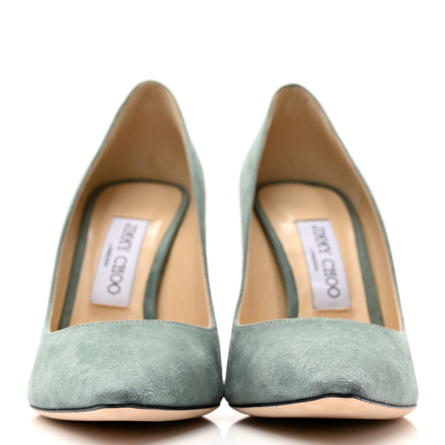 Jimmy Choo Suede Romy 100 Pumps 38 Verdi Gris 2 of 11