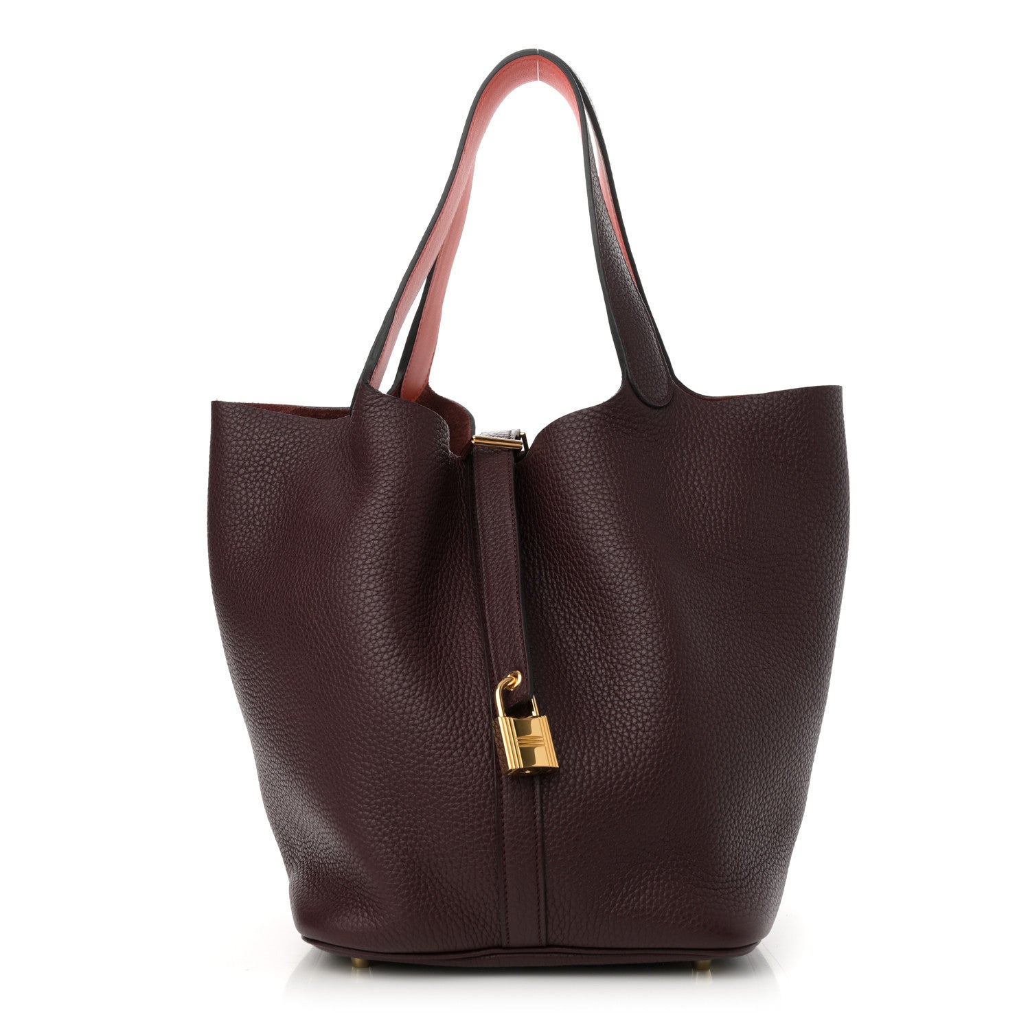 Hermes Taurillon Clemence Swift Eclat Picotin 26 GM Prune Orange Poppy 1 of 11
