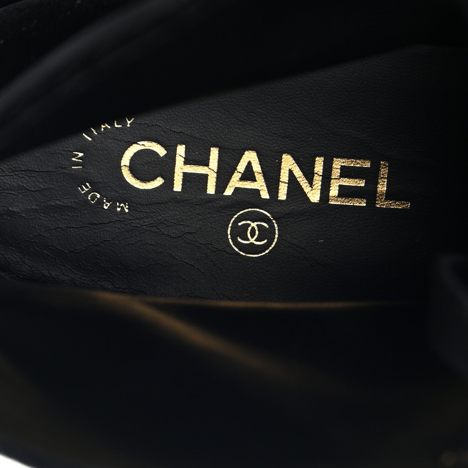 Chanel Velvet CC Lace Up Boots 40.5 Black 7 of 9
