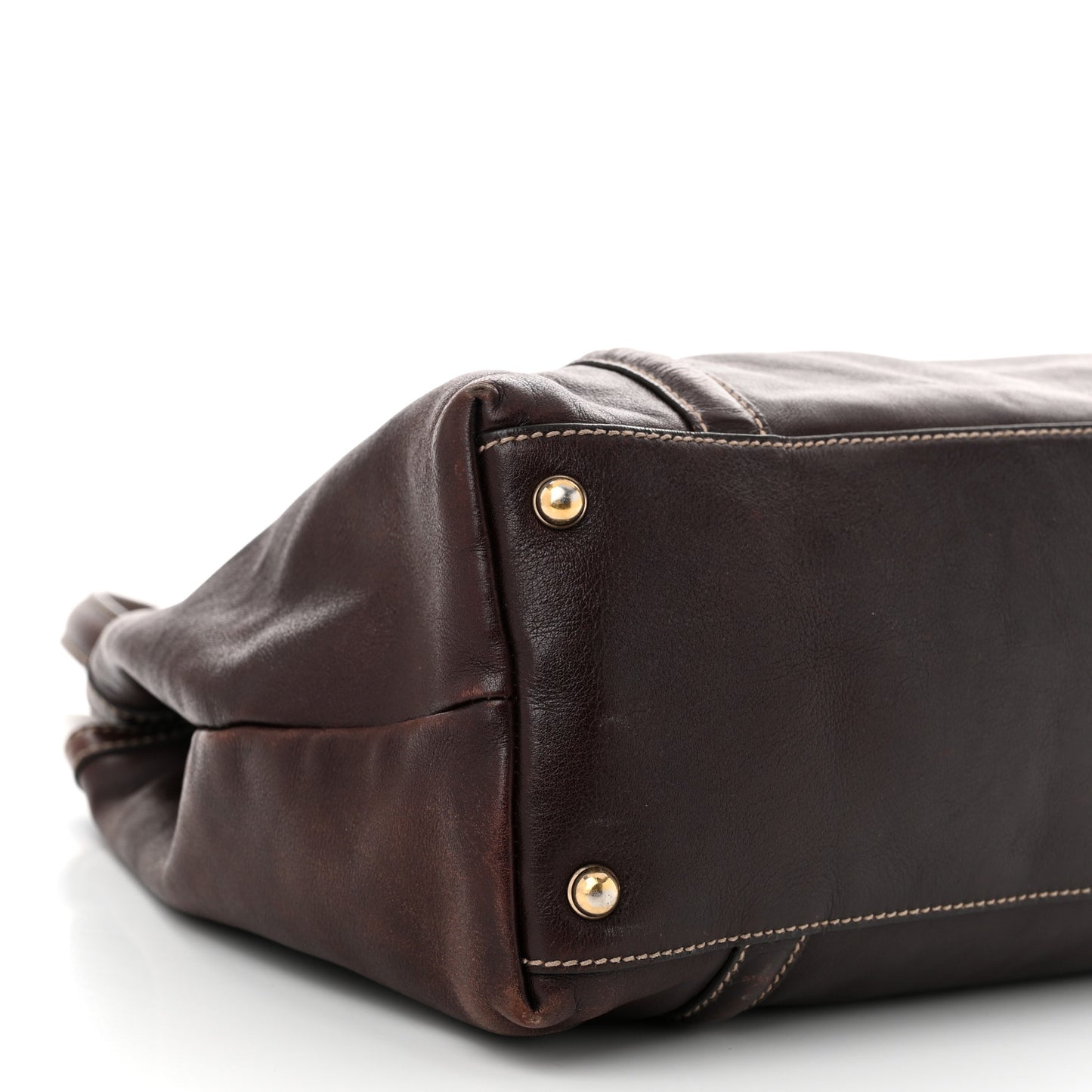 Calfskin Medium Britt Tote Dark Brown