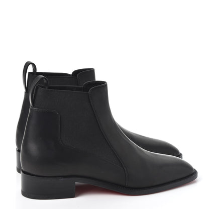 Christian Louboutin Calfskin Ingrassato Womens Marmada Flat Chelsea Boots 38 Black 4 of 9