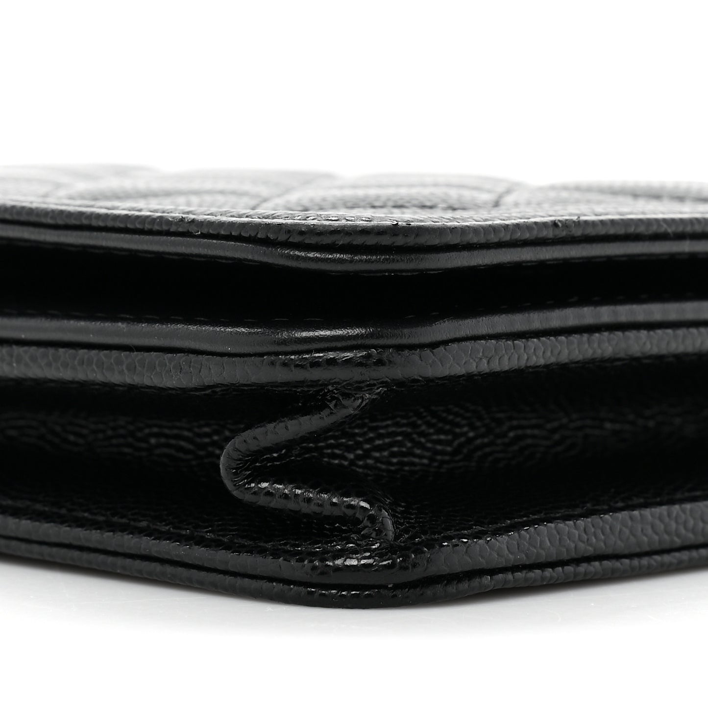 Caviar Quilted Boy Clutch With Chain Black