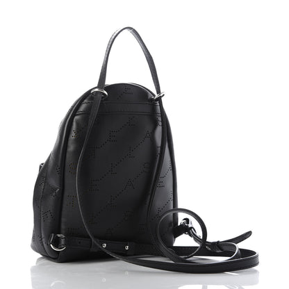 Stella McCartney Eco Alter Nappa Perforated Logo Mini Backpack Black 2 of 7