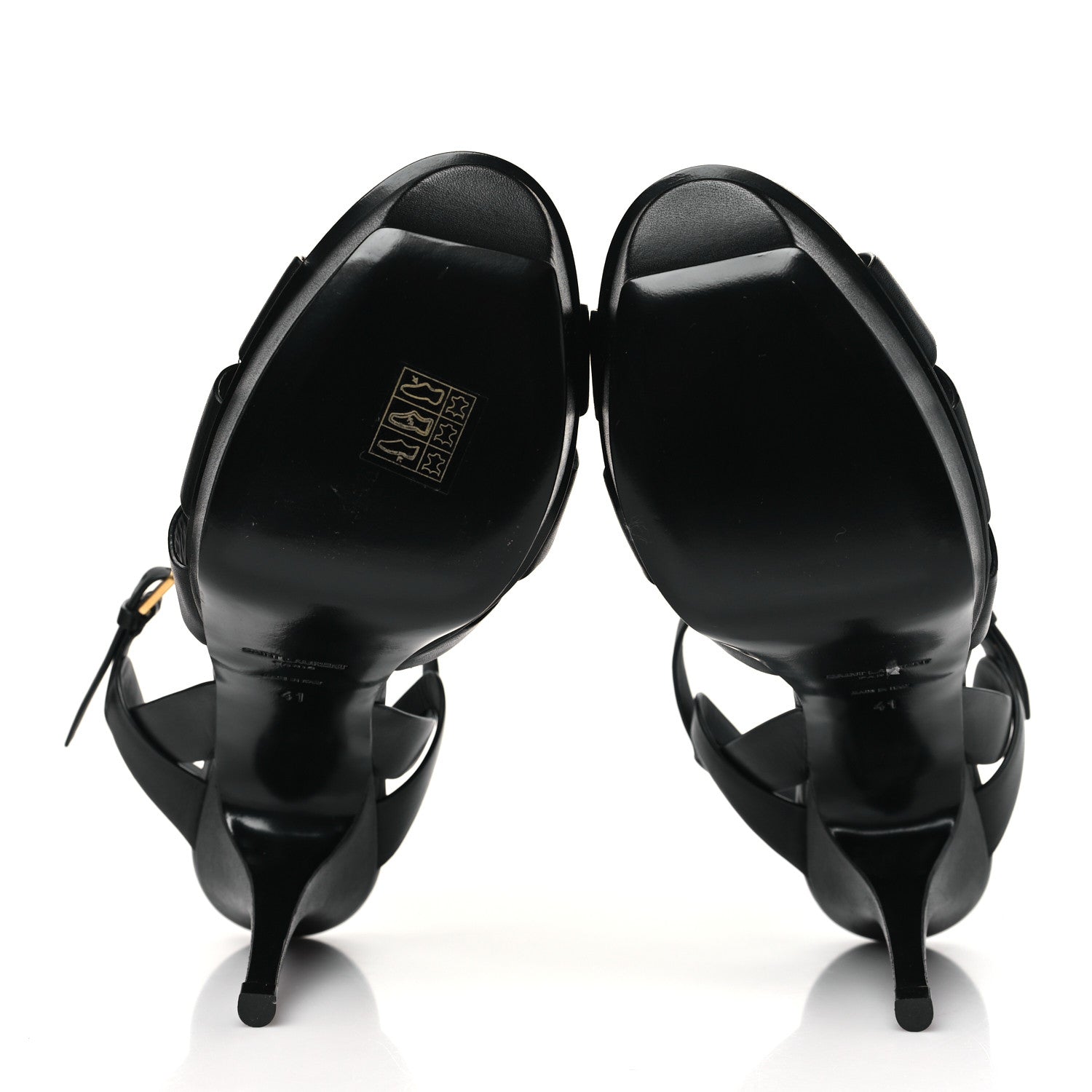 Saint Laurent Calfskin Tribute 75 Platform Sandals 41 Black 5 of 8