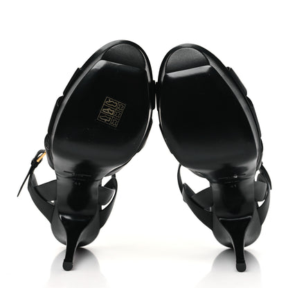 Saint Laurent Calfskin Tribute 75 Platform Sandals 41 Black 5 of 8