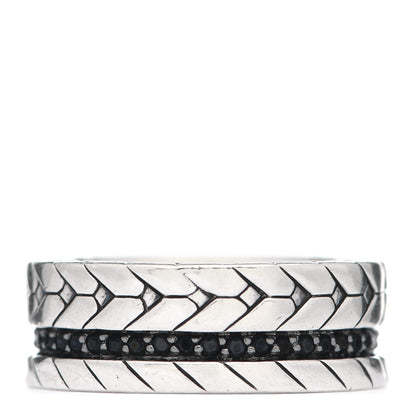 John Hardy Sterling Silver Black Sapphire Black Spinel Modern Chain Band Ring 62 10 1 of 4