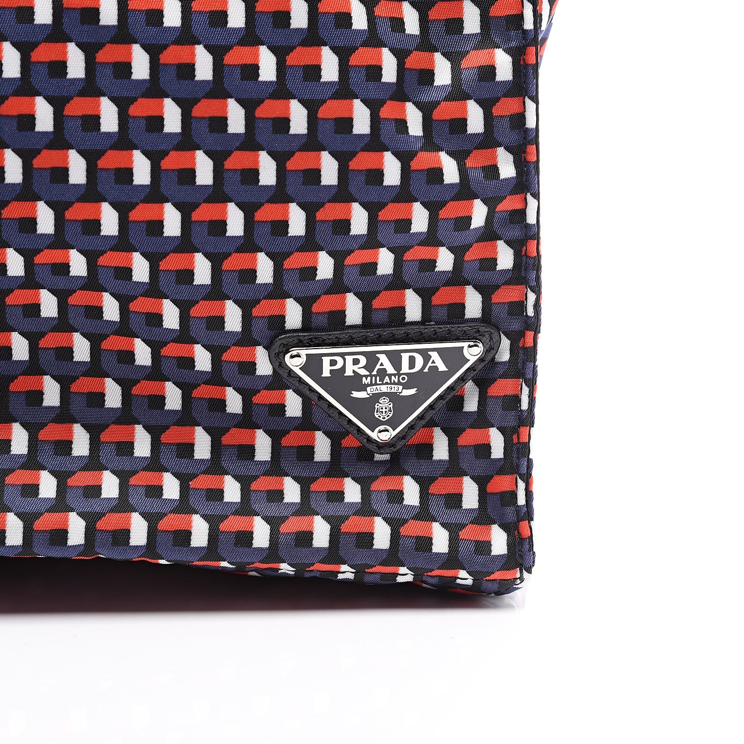 Prada Saffiano Nylon Tessuto Stampato Tote Rosso 9 of 9
