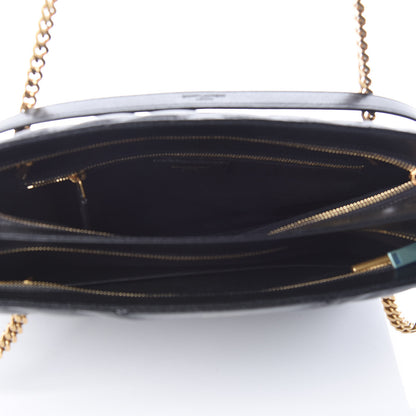 Saint Laurent Grain De Poudre Matelasse Chevron Medium Tribeca Shopping Bag Black 5 of 14