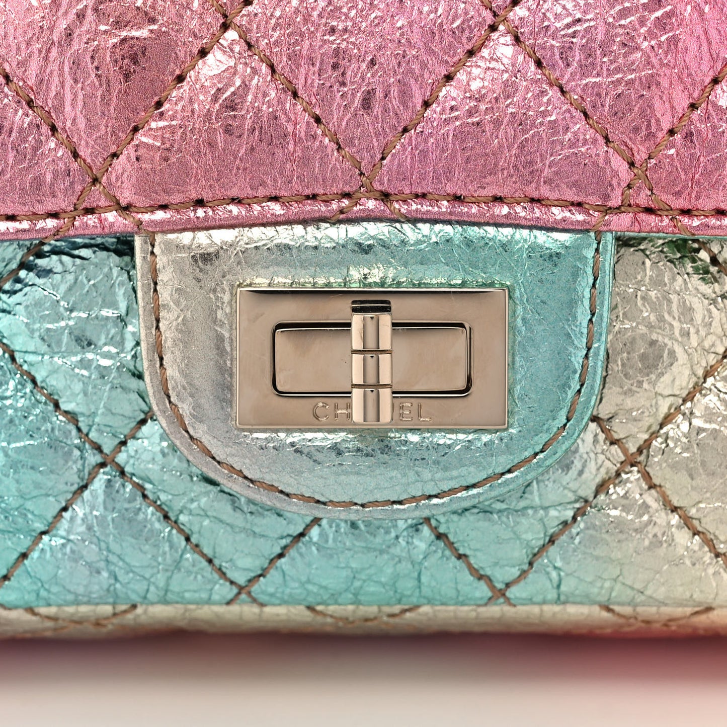 Metallic Goatskin Quilted Mini 2.55 Reissue Flap Multicolor