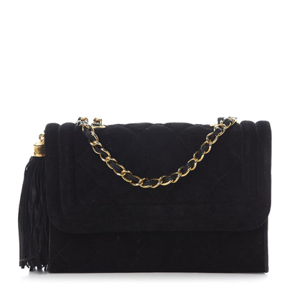 Chanel Suede Tassel Flap Black 1 of 10