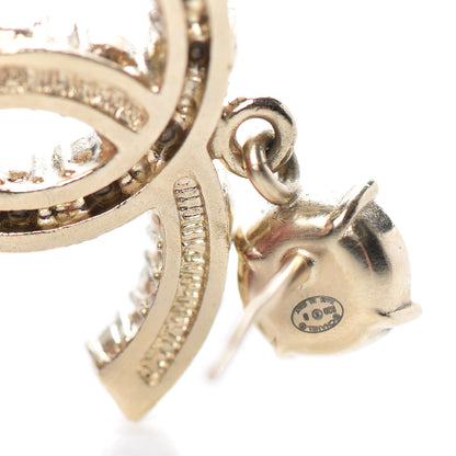 Chanel Crystal Pearl Dazzling Domino CC Drop Earrings Gold 5 of 6