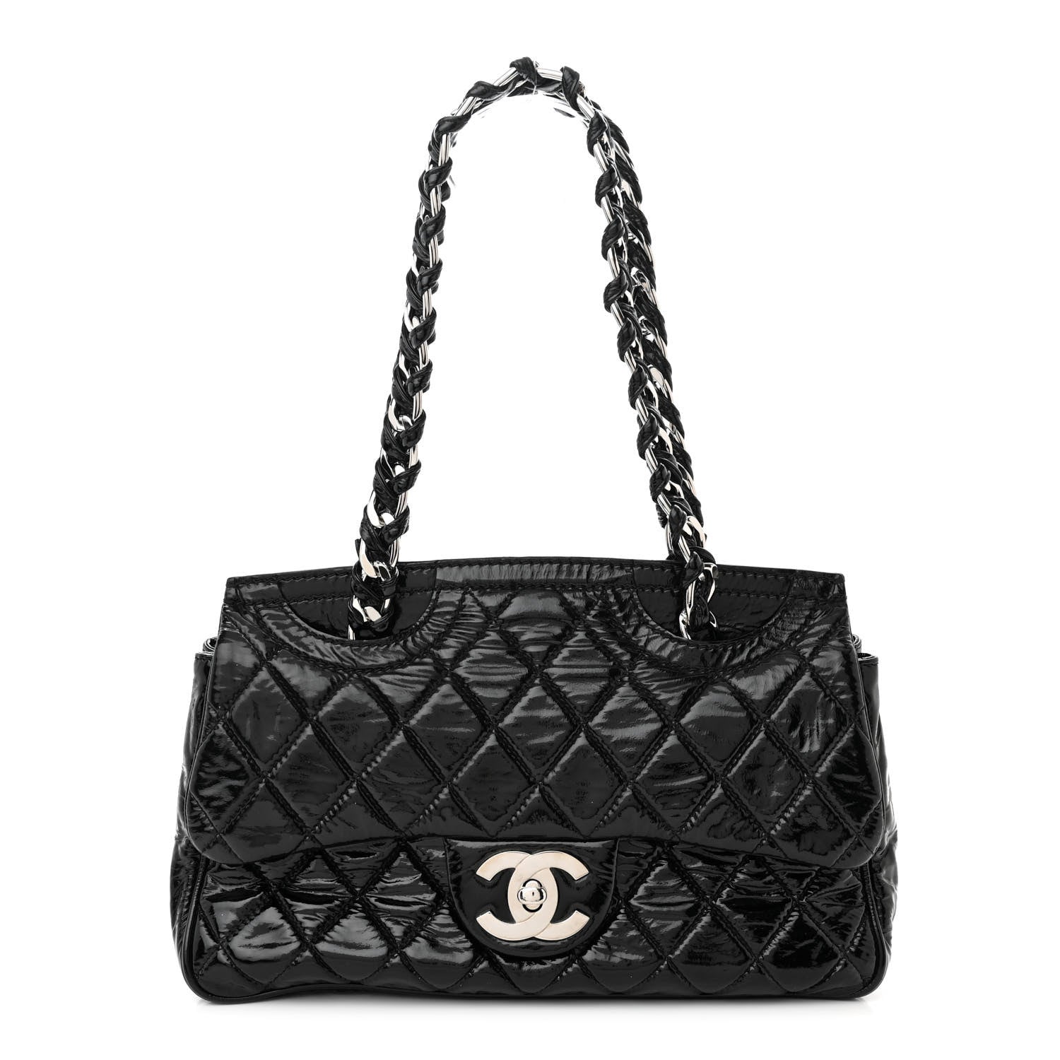 Chanel Patent Quilted Day Glo Flap Bag Black 1 of 11
