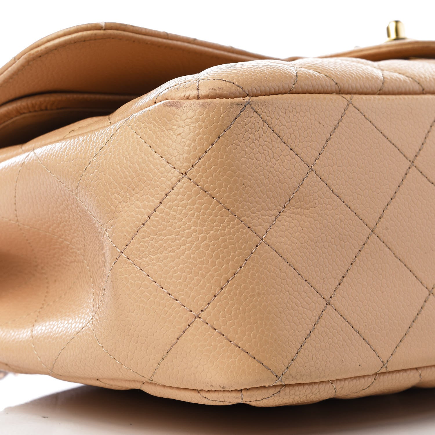 Chanel Caviar Quilted Jumbo Double Flap Beige 6 of 9