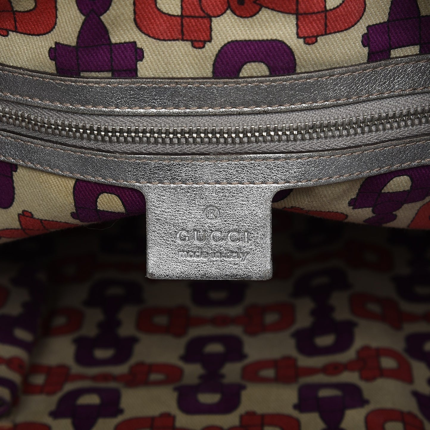 Guccissima Medium Britt Tote Silver