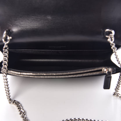 Saint Laurent Velvet Crystal Monogram Tassel Chain Wallet Black 5 of 10