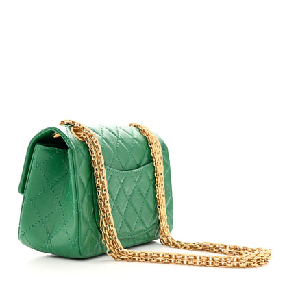 Chanel Aged Calfskin Quilted 2.55 Reissue Mini Flap Green 3 of 11