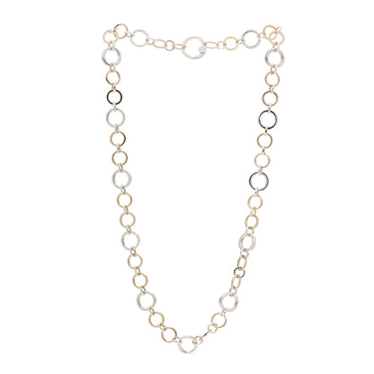 Tiffany Sterling Silver 18K Yellow Gold Interlocking Circles Link Necklace 3 of 5