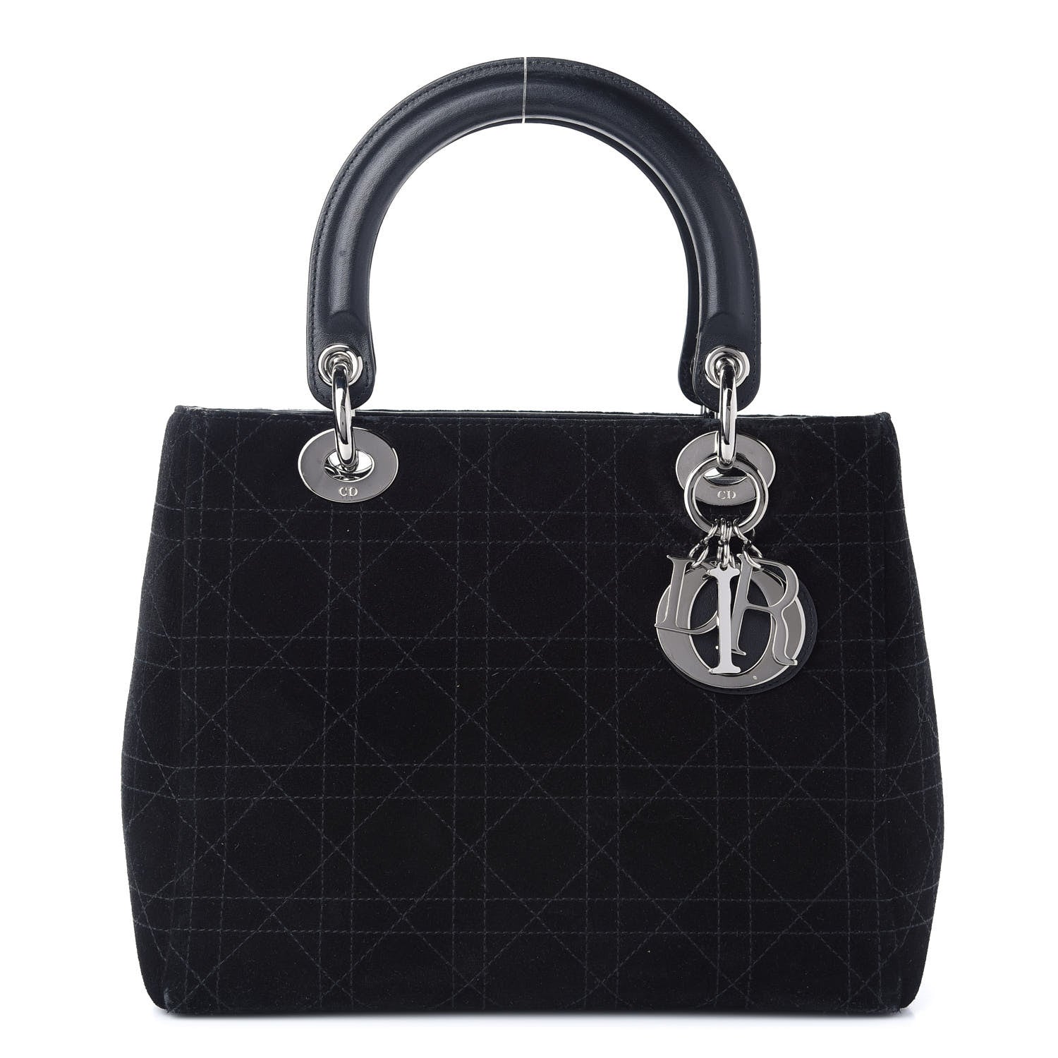 Christian Dior Suede Cannage Medium Lady Dior Black 1 of 12