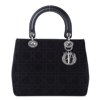 Christian Dior Suede Cannage Medium Lady Dior Black 1 of 12