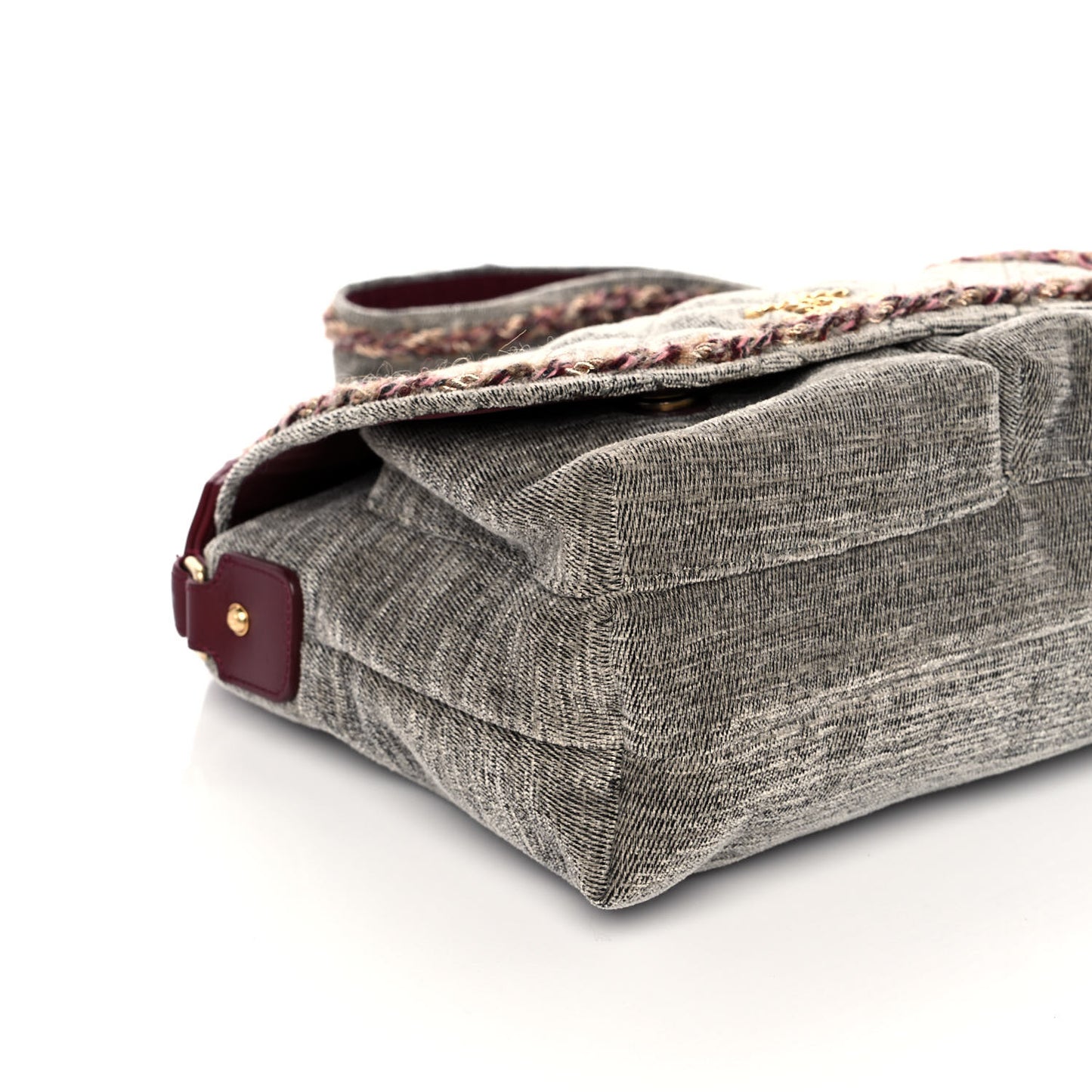 Wool Velvet Quilted Parisian Stroll Messenger Grey