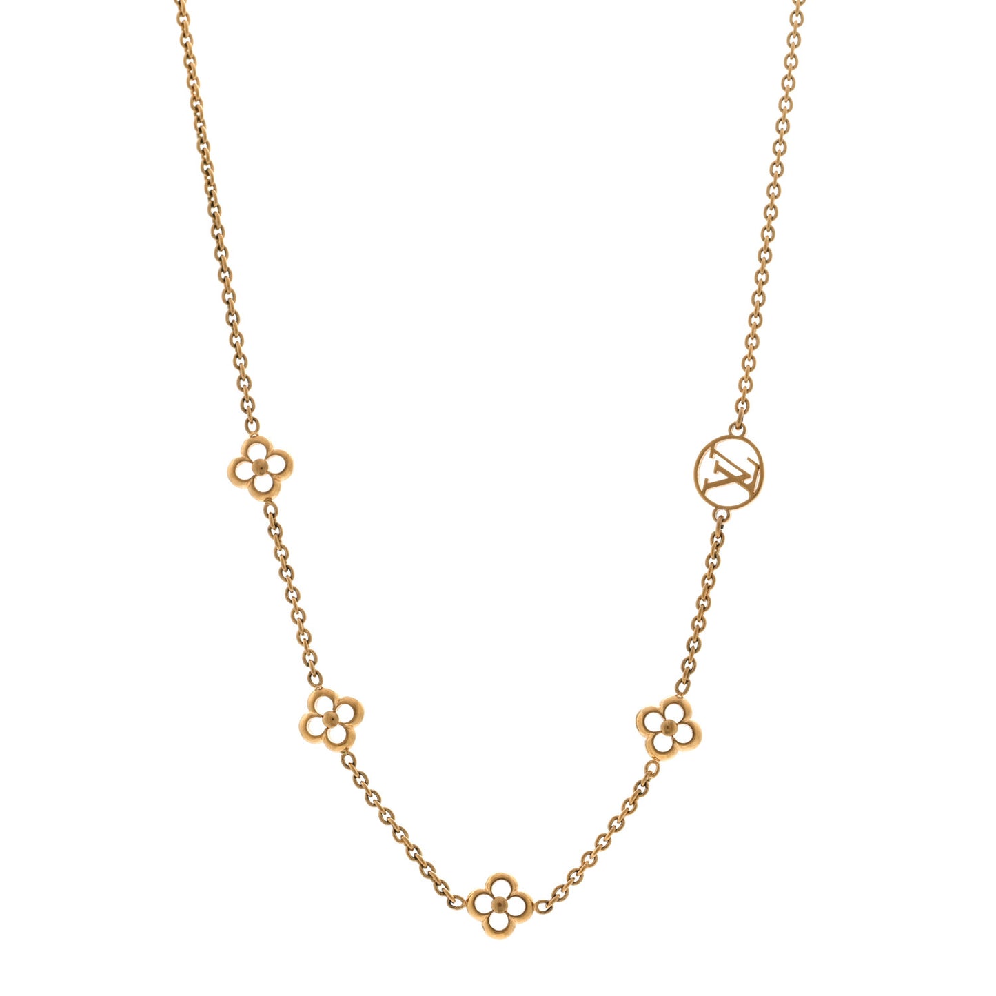 Metal Flowerful Choker Necklace Gold