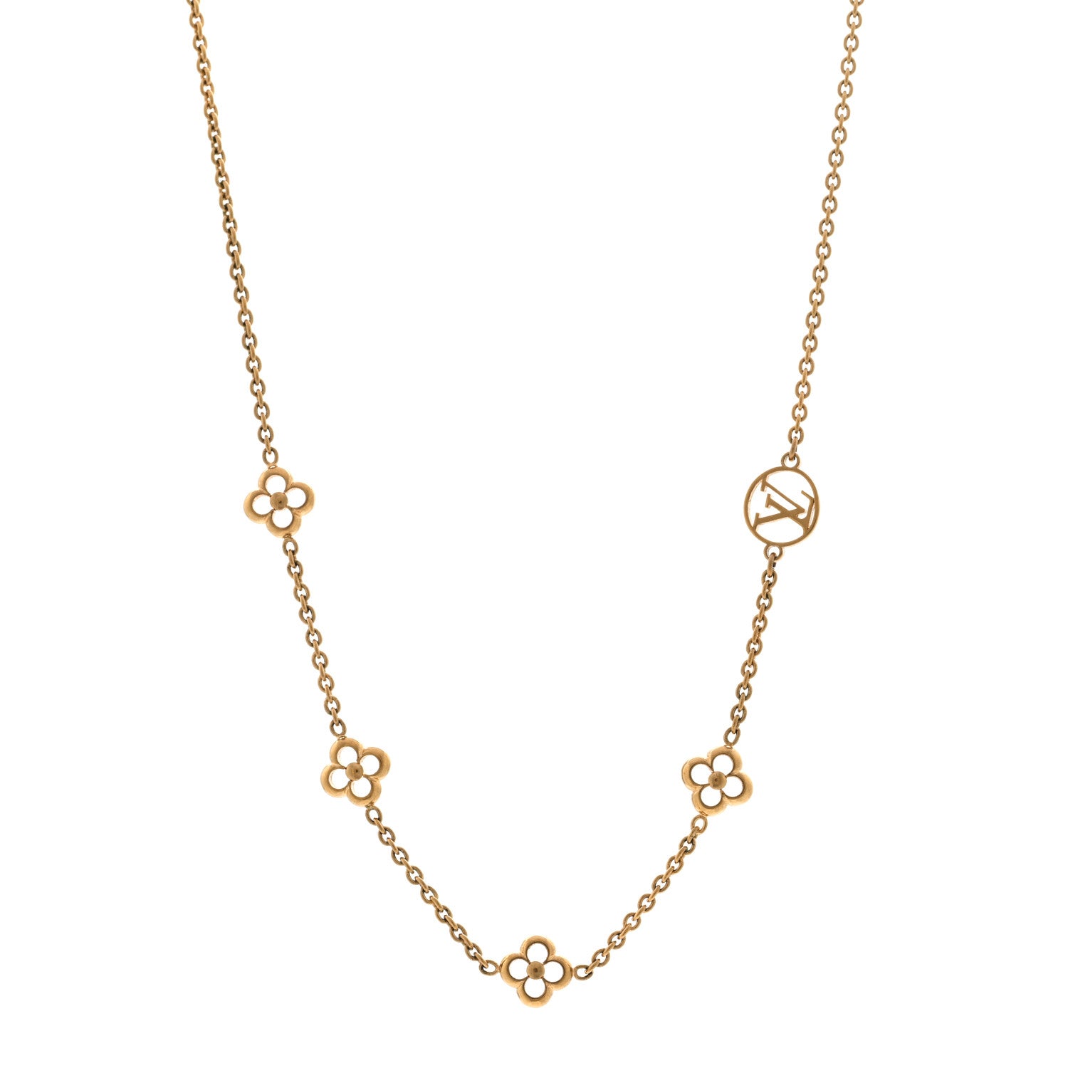 Louis Vuitton Metal Flowerful Choker Necklace Gold 1 of 6