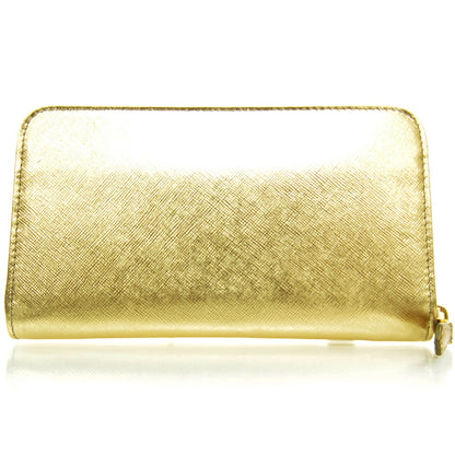 Prada Saffiano Zip Around Wallet Platino 3 of 7