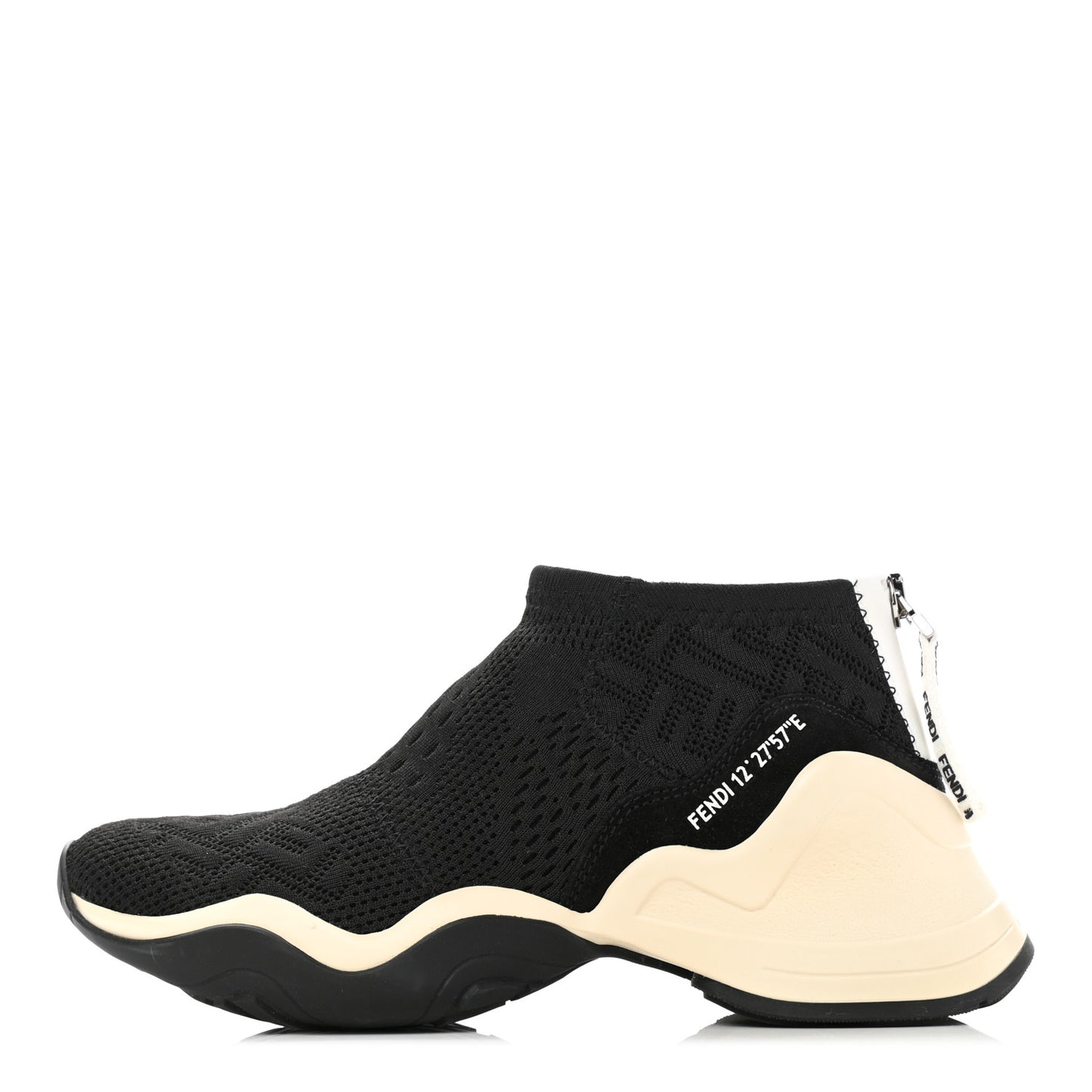 Technical 3D Mesh Womens FFluid Zip Up Sneakers 35 Black