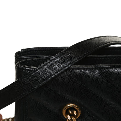 Saint Laurent Grain De Poudre Matelasse Chevron Medium Tribeca Shopping Bag Black 11 of 11