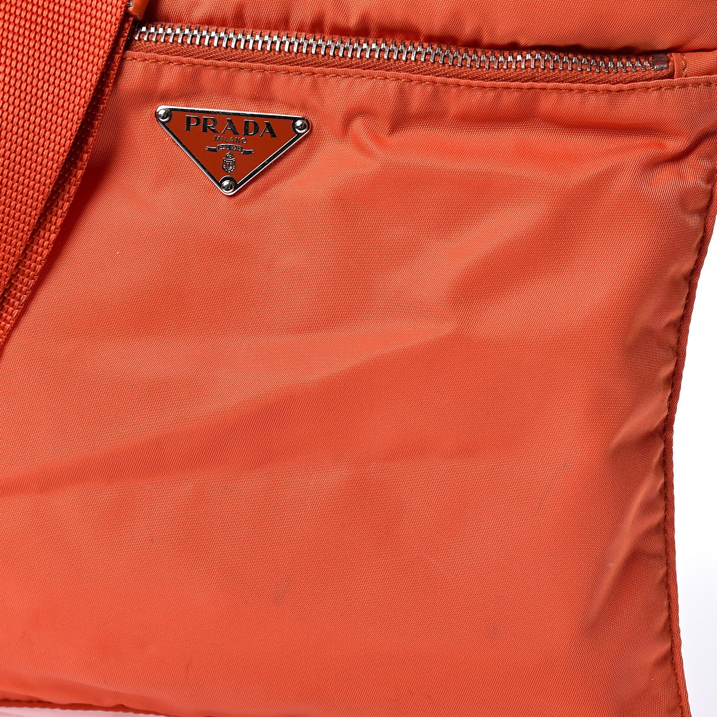Nylon Vela Flat Messenger Bag Papaya