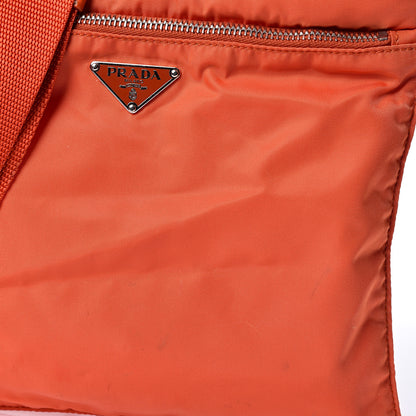 Prada Nylon Vela Flat Messenger Bag Papaya 8 of 11