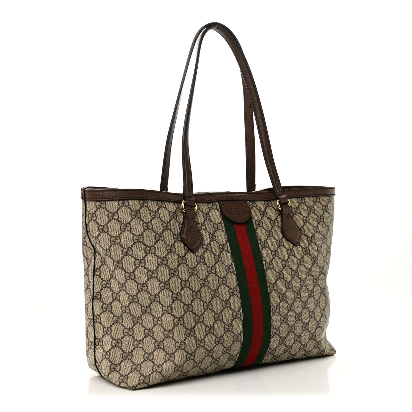 GG Supreme Monogram Medium Ophidia Shopping Tote Brown