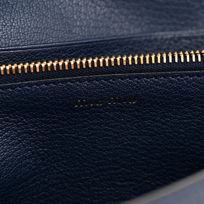 Miu Miu Madras Flap Wallet With Card Case Inchiostro 7 of 9