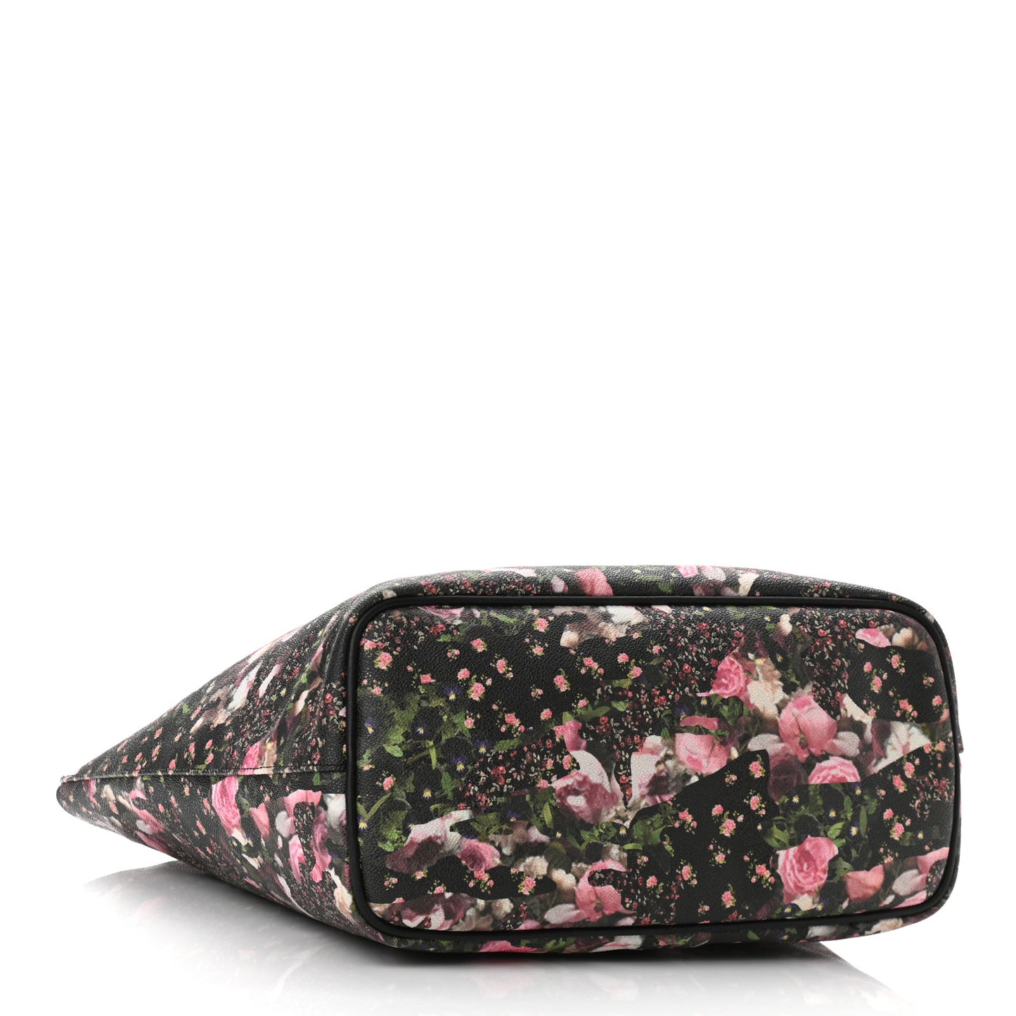 Textured Coated Canvas Roses Camouflage Print Medium Antigona Tote Black