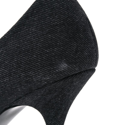 Balenciaga Denim BB D'Orsay Pointed Toe Knife 80mm Pump 39 Black 12 of 14