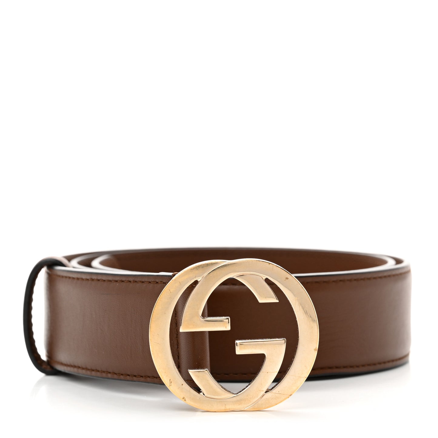 Calfskin Interlocking G 37mm Belt 85 34 Nut Brown