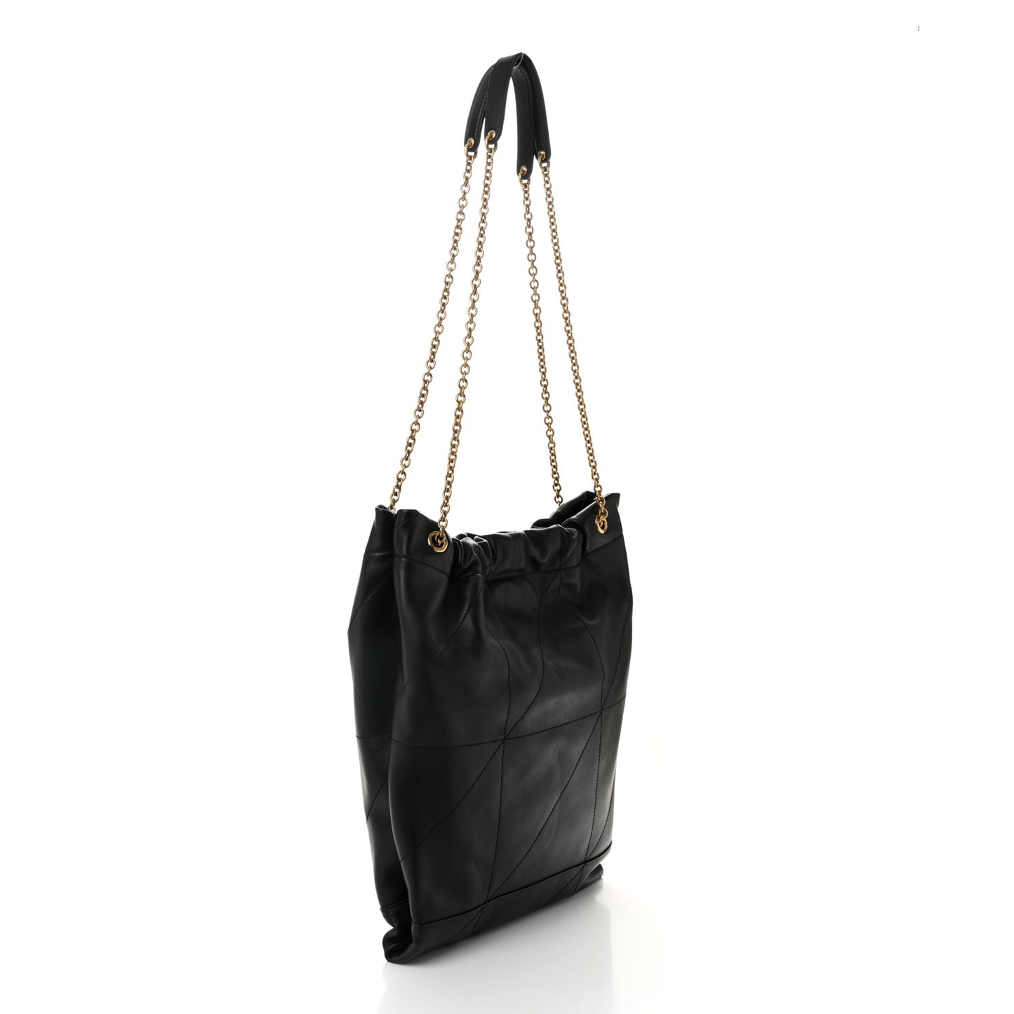 Lambskin Matelasse Monogram Medium Jamie 4.3 Pochon Black