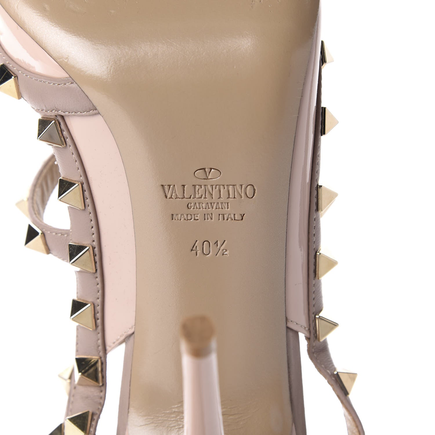 Valentino Garavani Patent Nappa Rockstud Ankle Strap 100mm Pumps 40.5 Water Rose Poudre 8 of 9