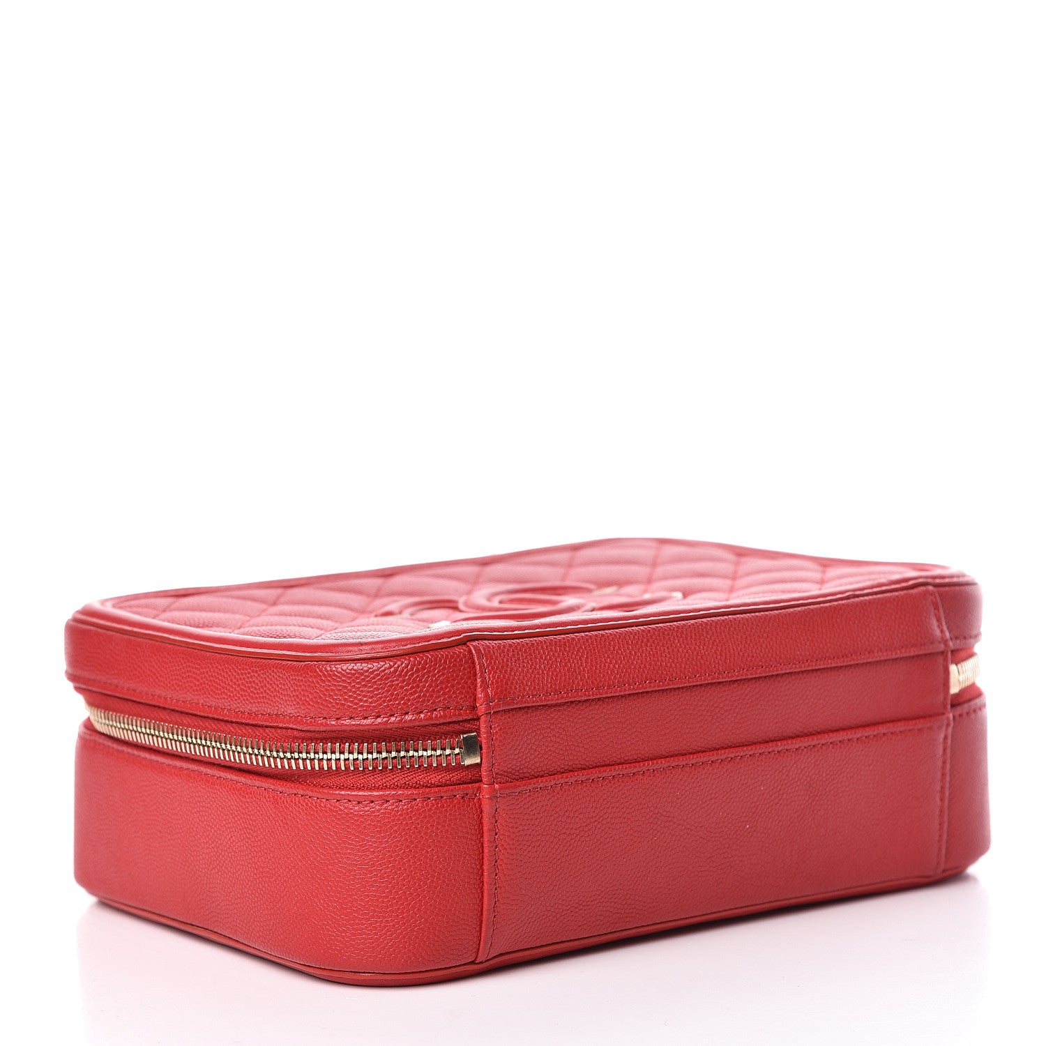 Chanel Caviar Quilted Medium CC Filigree Vanity Case Red 4 of 12