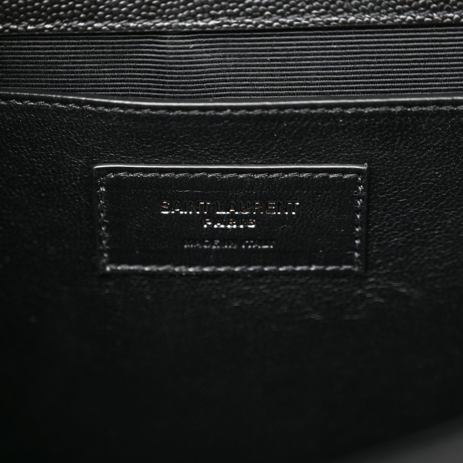 Saint Laurent Grain De Poudre Textured Mixed Matelasse Triquilt Medium Monogram Monochrome Satchel Black 6 of 11