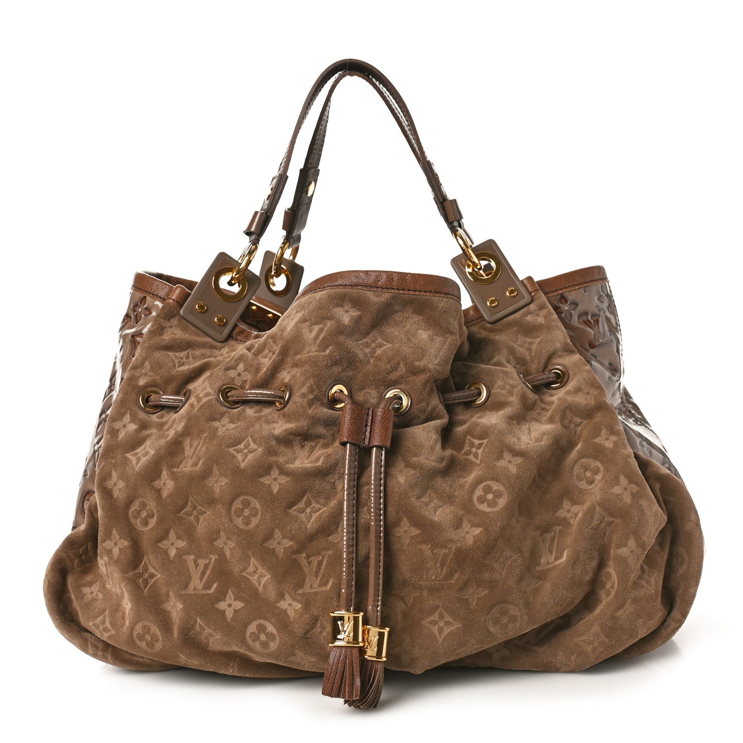 LOUIS VUITTON Suede Patent Monogram Irene Brown