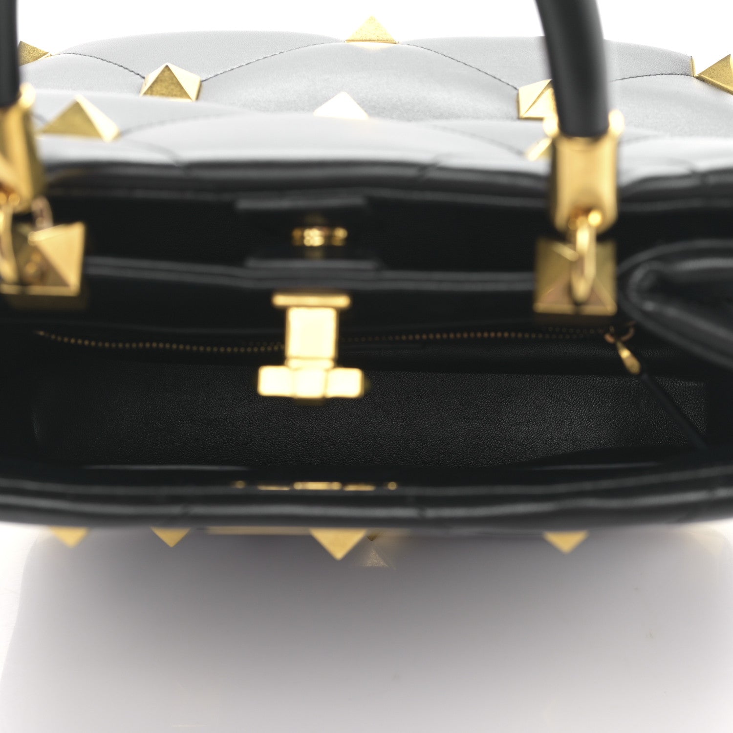 Valentino Garavani Nappa Roman Stud The Handle Bag Black 5 of 8