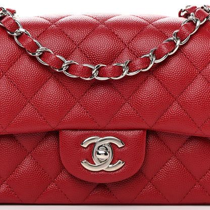 Chanel Caviar Quilted Mini Rectangular Flap Red 8 of 12