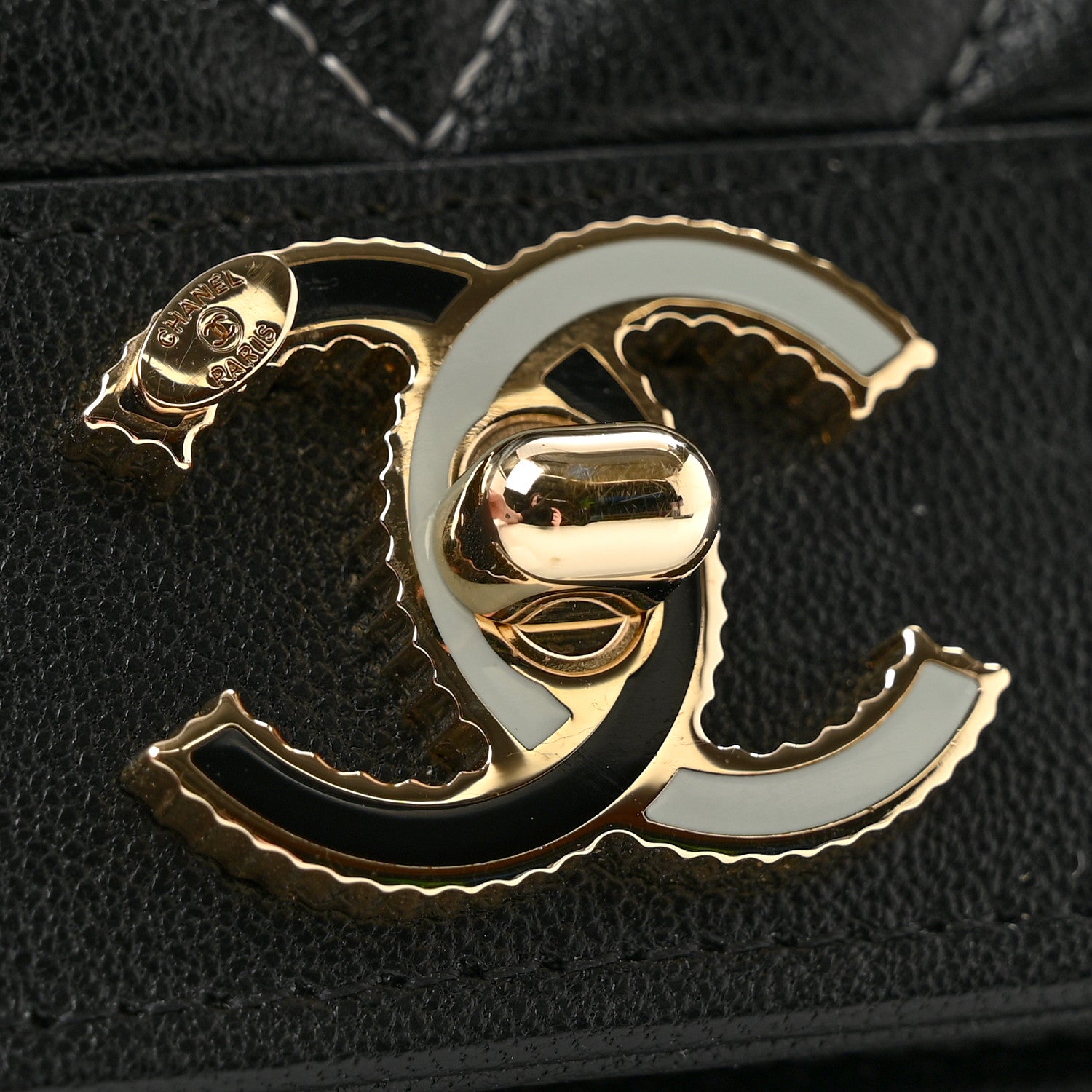 Chanel Caviar Sheepskin Chevron Quilted Vintage Mademoiselle Wallet On Chain WOC Black 13 of 14