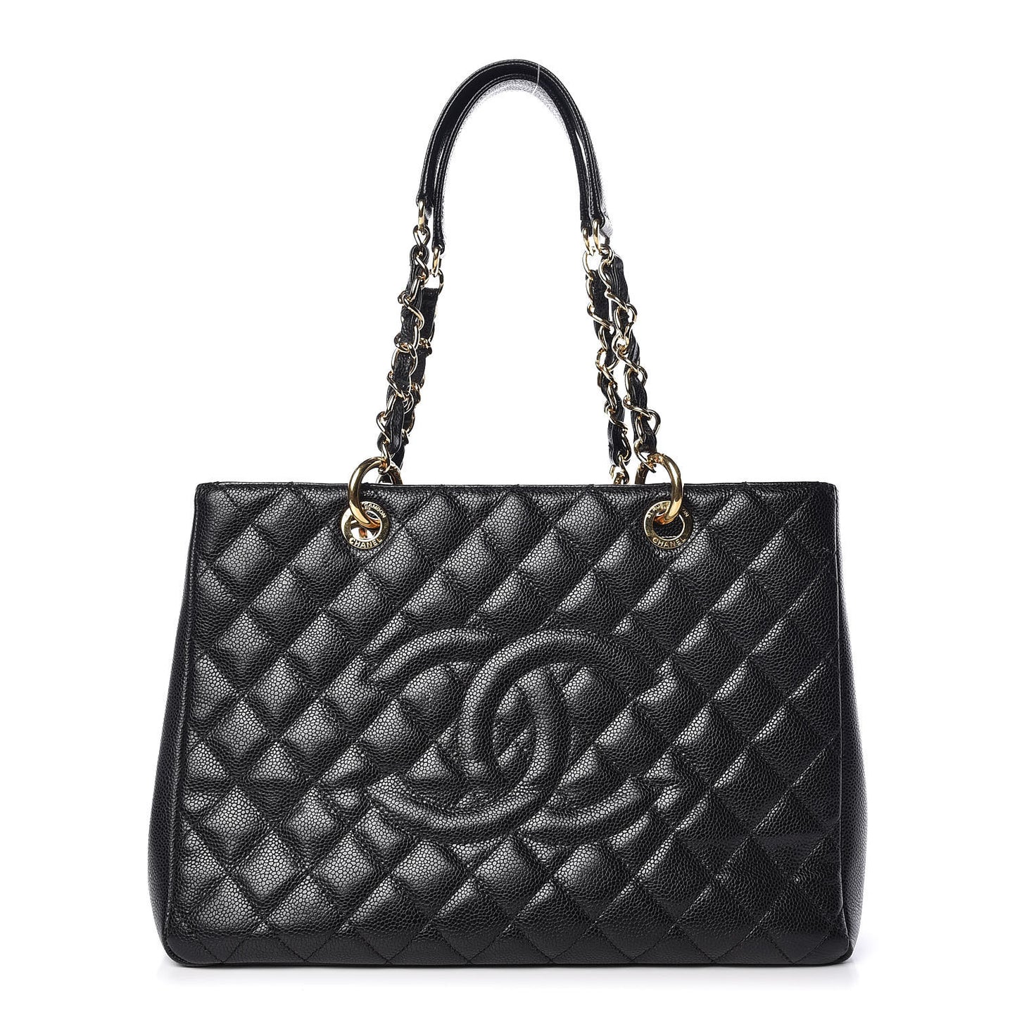 Caviar Quilted Grand Shopping Tote GST Black